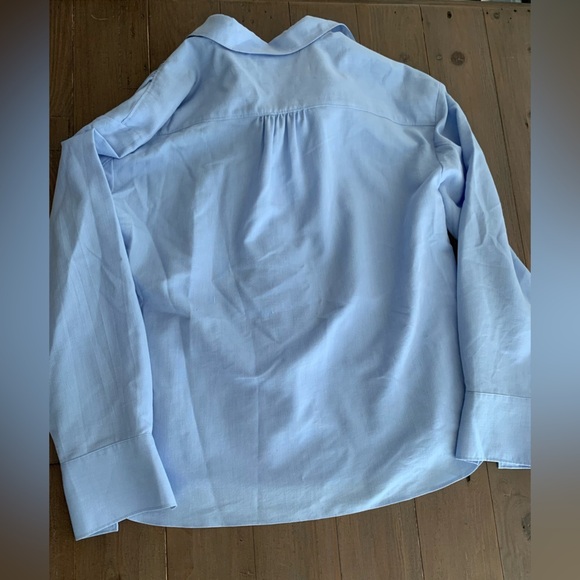 NEW Cinq a Sept Kadi blue ruffle shirt blouse with rhinestone buttons - Picture 5 of 6